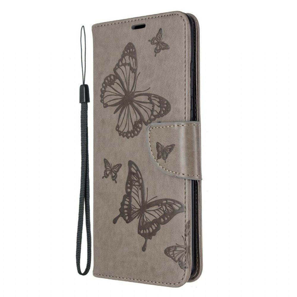 Folio-hoesje voor Samsung Galaxy S20 Ultra Vlinders Tijdens De Vlucht Met Lanyard