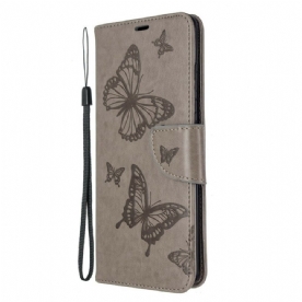 Folio-hoesje voor Samsung Galaxy S20 Ultra Vlinders Tijdens De Vlucht Met Lanyard