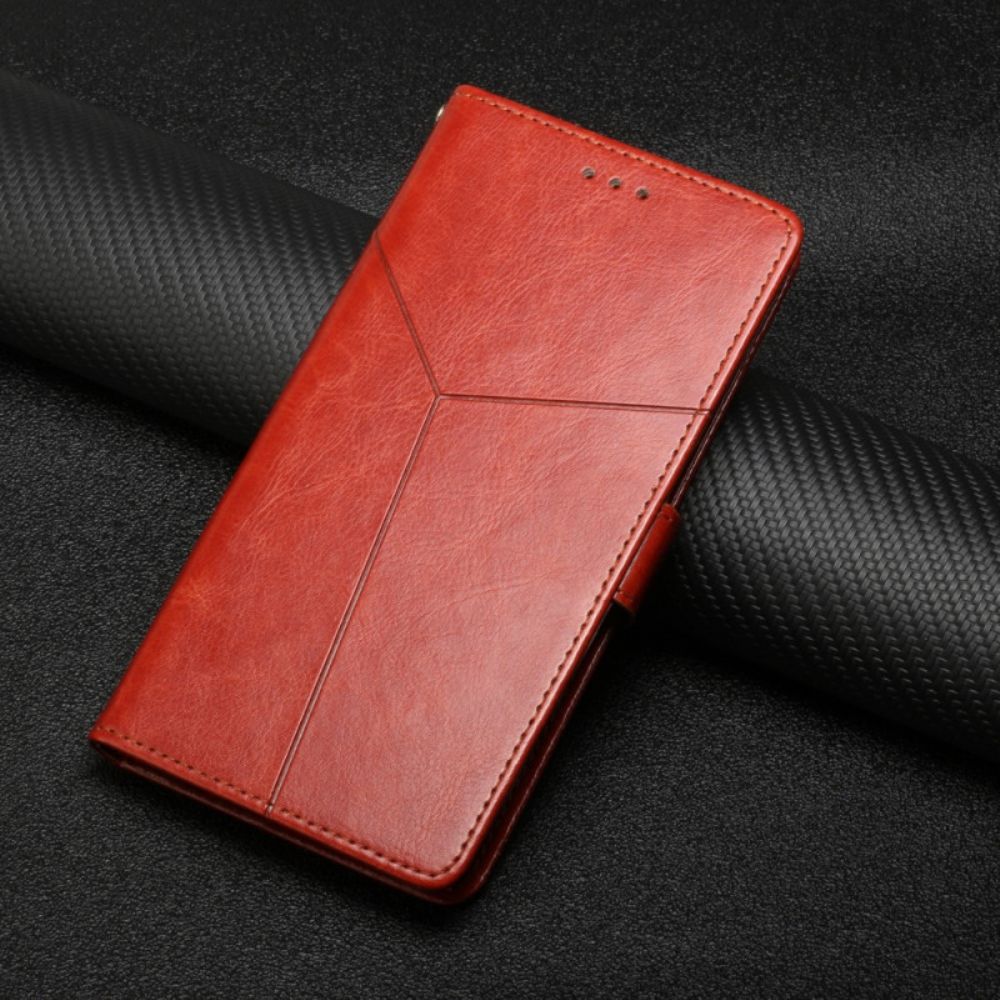 Folio-hoesje voor Samsung Galaxy S20 Ultra Y Ontwerp Geo-leerstijl