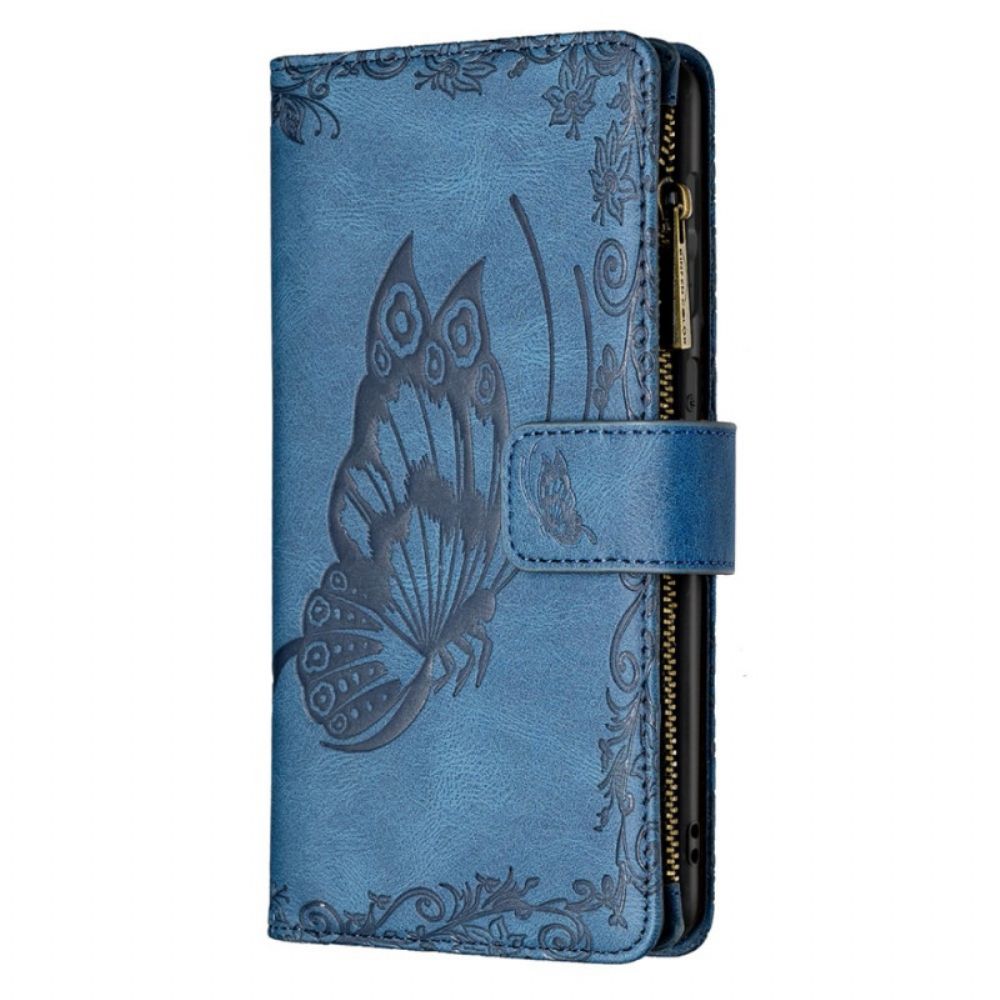 Folio-hoesje voor Samsung Galaxy S20 Ultra Zip Pocket Vlinder