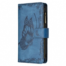 Folio-hoesje voor Samsung Galaxy S20 Ultra Zip Pocket Vlinder