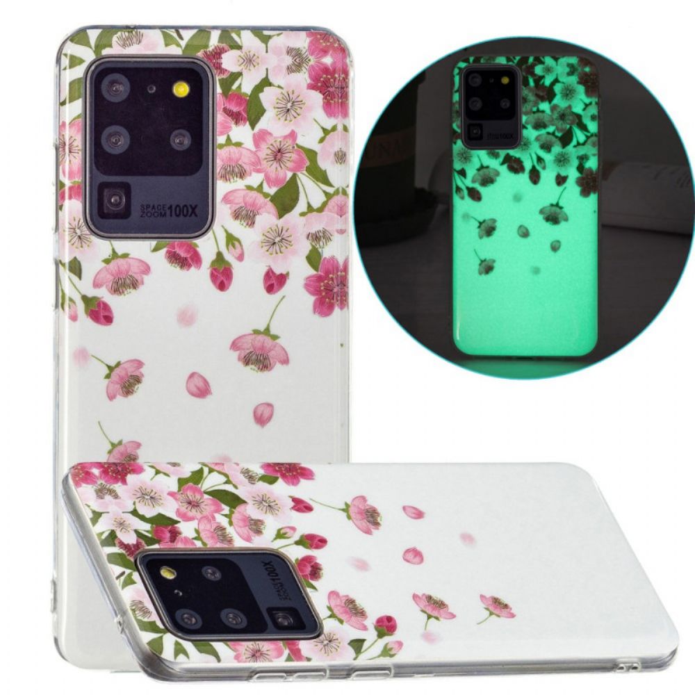 Hoesje voor Samsung Galaxy S20 Ultra Fluorescerende Bloemen