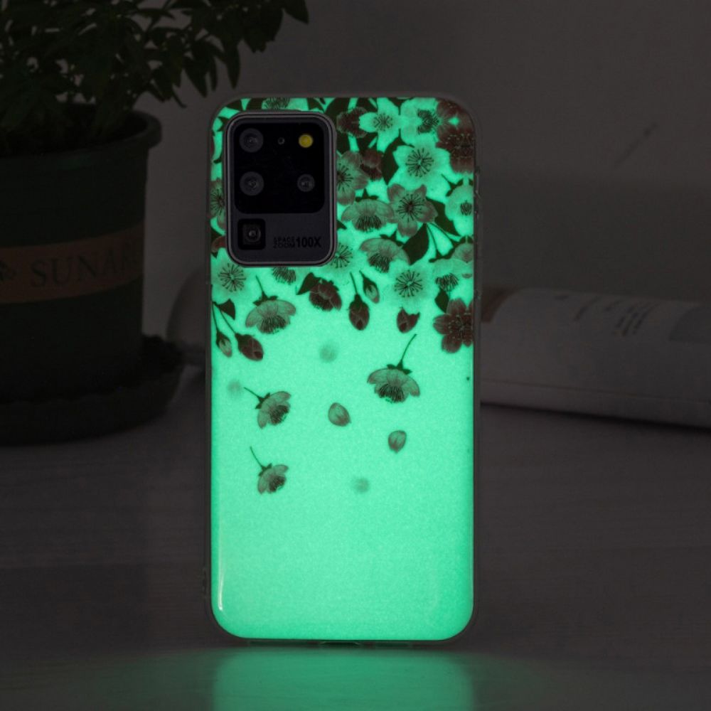 Hoesje voor Samsung Galaxy S20 Ultra Fluorescerende Bloemen