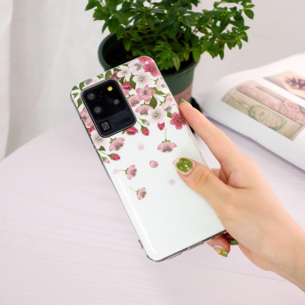 Hoesje voor Samsung Galaxy S20 Ultra Fluorescerende Bloemen