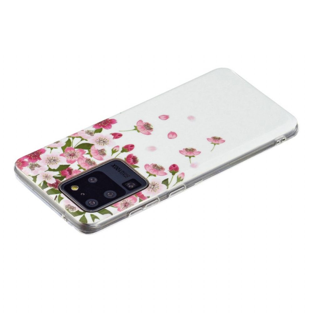 Hoesje voor Samsung Galaxy S20 Ultra Fluorescerende Bloemen