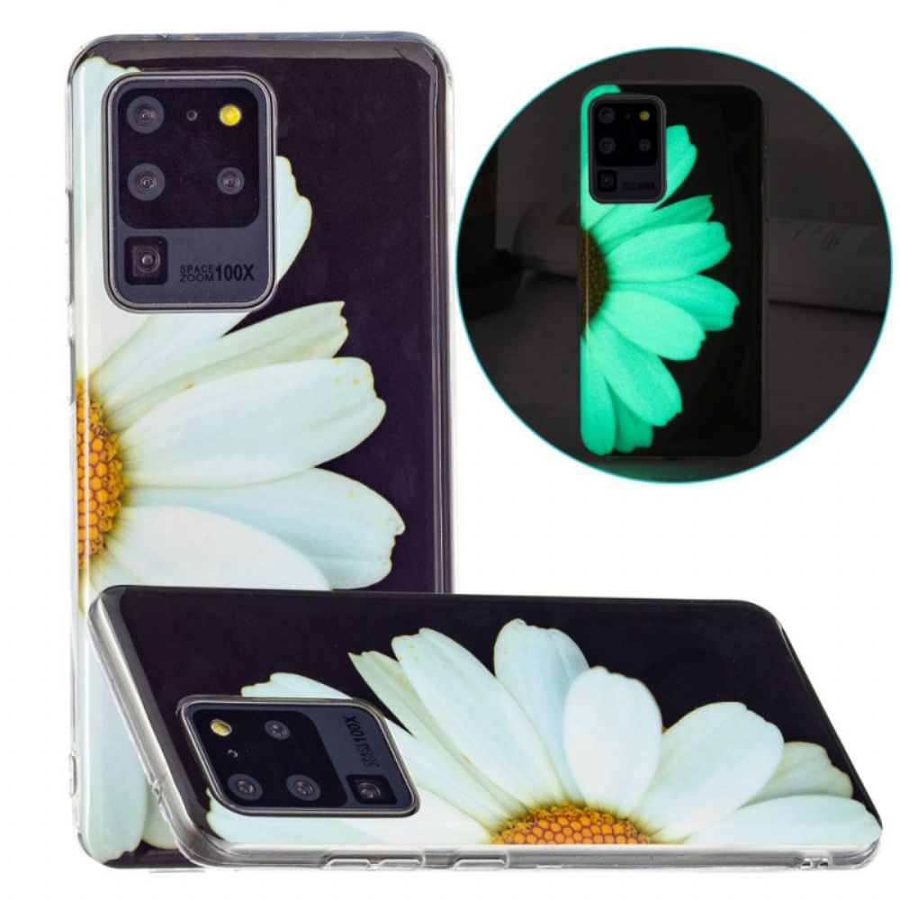 Hoesje voor Samsung Galaxy S20 Ultra Fluorescerende Bloemenreeks