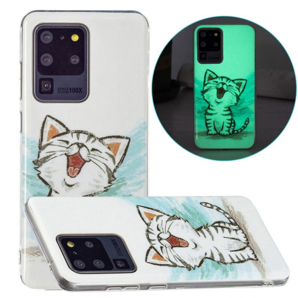 Hoesje voor Samsung Galaxy S20 Ultra Fluorescerende Kat