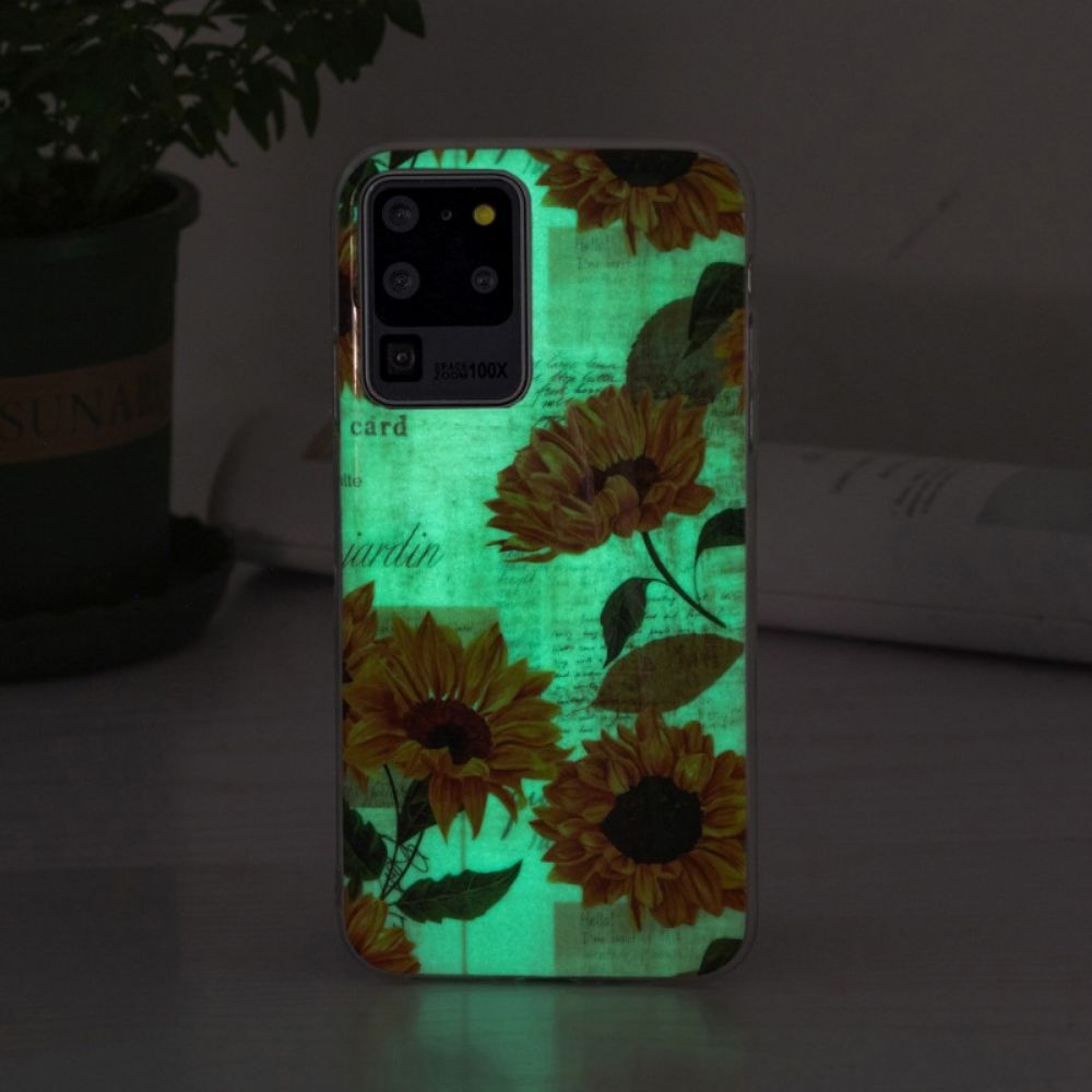 Hoesje voor Samsung Galaxy S20 Ultra Fluorescerende Zonnebloemen