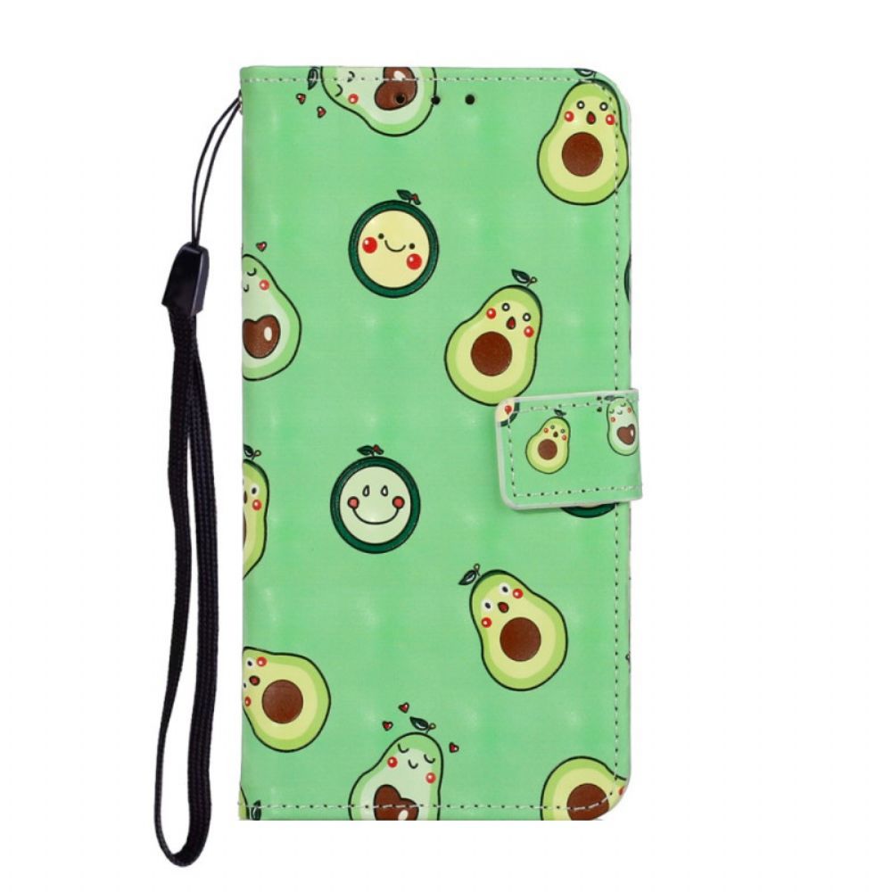 Leren Hoesje voor Samsung Galaxy S20 Ultra Met Ketting Avocado Verstelbare Riem