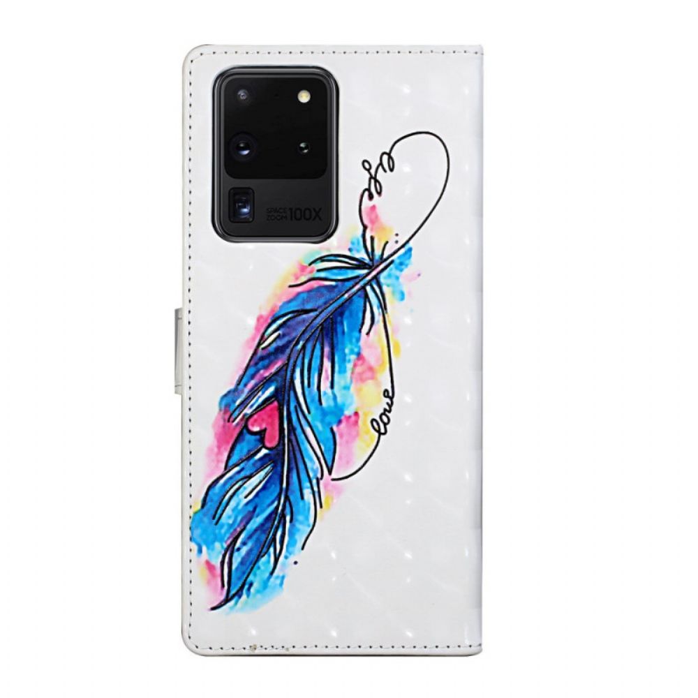 Leren Hoesje voor Samsung Galaxy S20 Ultra Met Ketting Verstelbare Veerriem