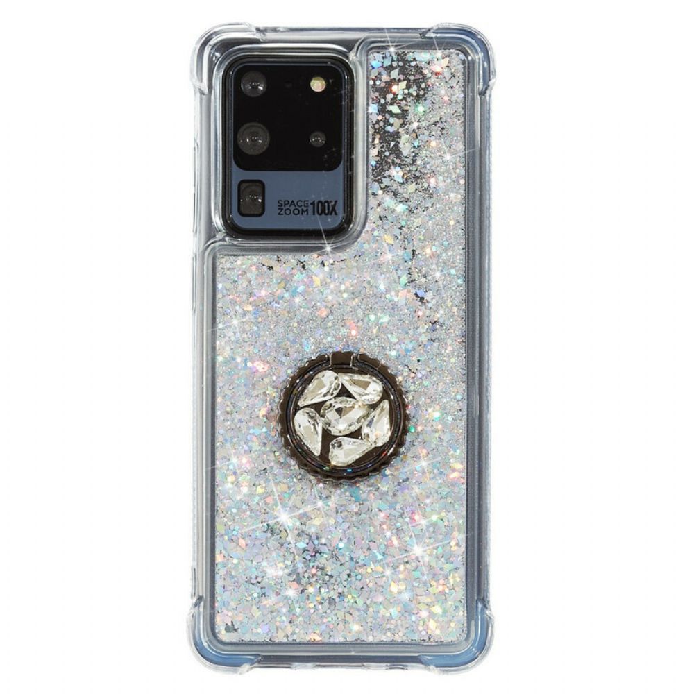 Telefoonhoesje voor Samsung Galaxy S20 Ultra Glitterring-ondersteuning