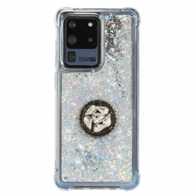 Telefoonhoesje voor Samsung Galaxy S20 Ultra Glitterring-ondersteuning