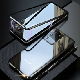 Telefoonhoesje voor Samsung Galaxy S20 Ultra Metalen Randen En Gehard Glas