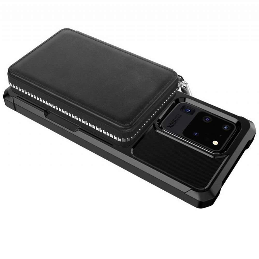 Telefoonhoesje voor Samsung Galaxy S20 Ultra Portemonnee Leren Zip Portemonnee