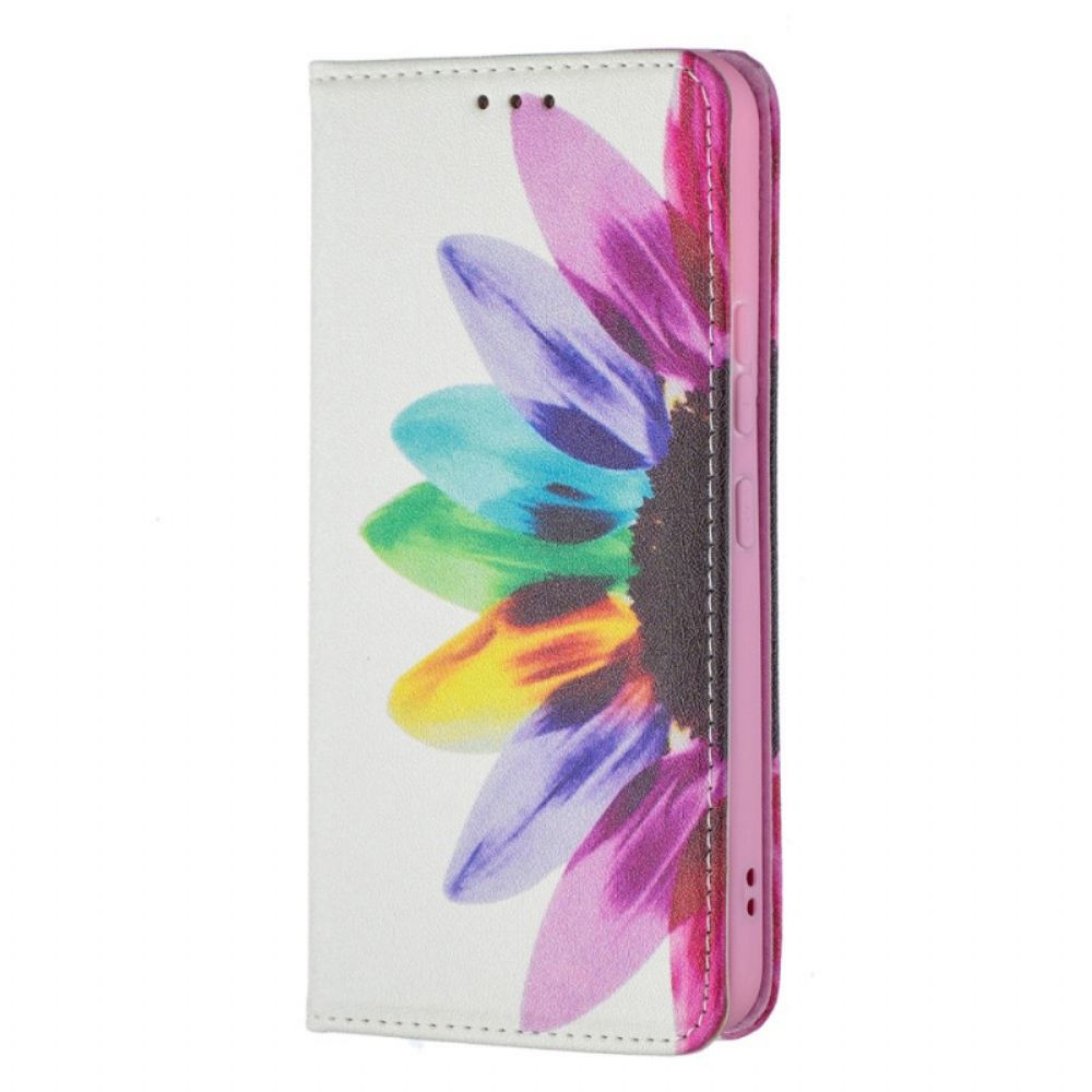 Bescherming Hoesje voor Samsung Galaxy S22 5G Folio-hoesje Aquarel Bloem