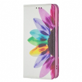 Bescherming Hoesje voor Samsung Galaxy S22 5G Folio-hoesje Aquarel Bloem