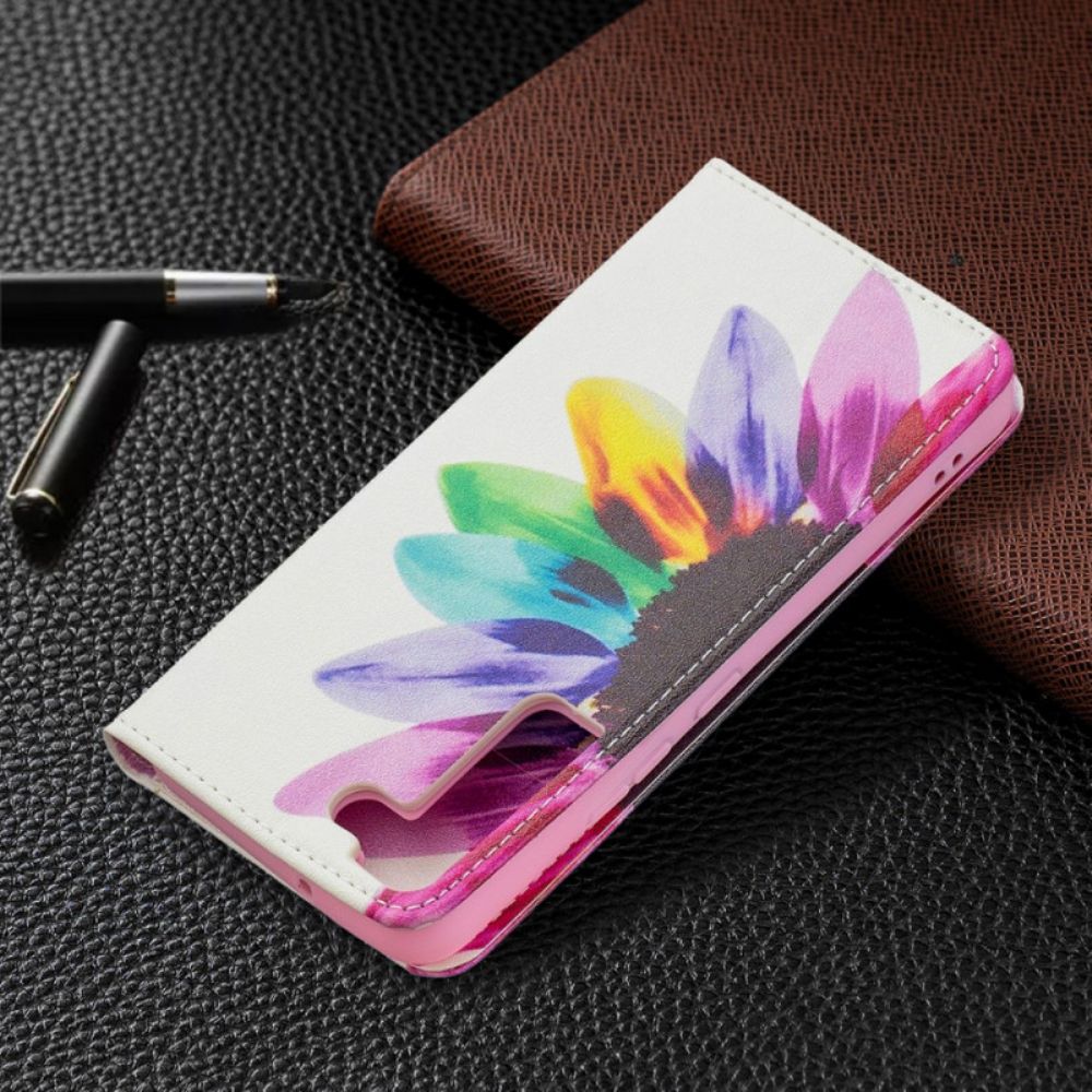 Bescherming Hoesje voor Samsung Galaxy S22 5G Folio-hoesje Aquarel Bloem