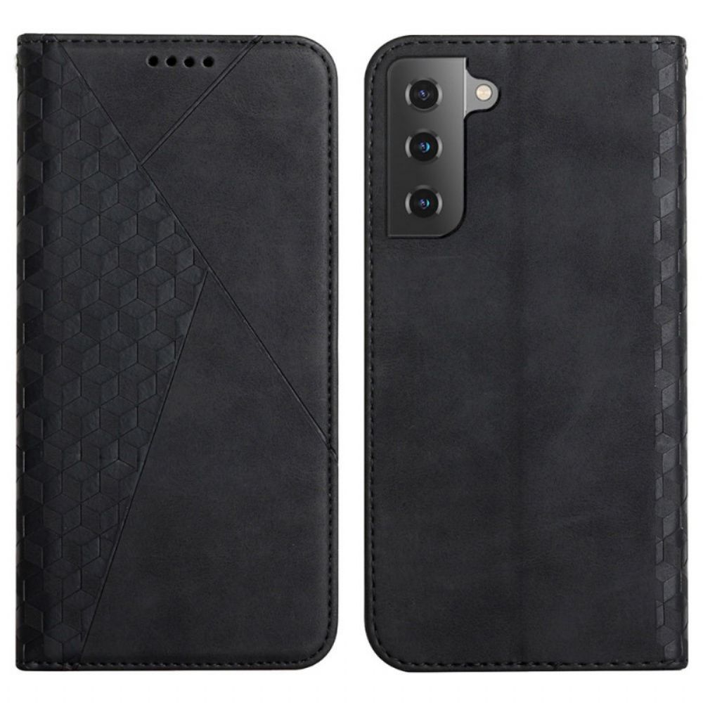 Bescherming Hoesje voor Samsung Galaxy S22 5G Folio-hoesje Diamond Textuur Leder Stijl