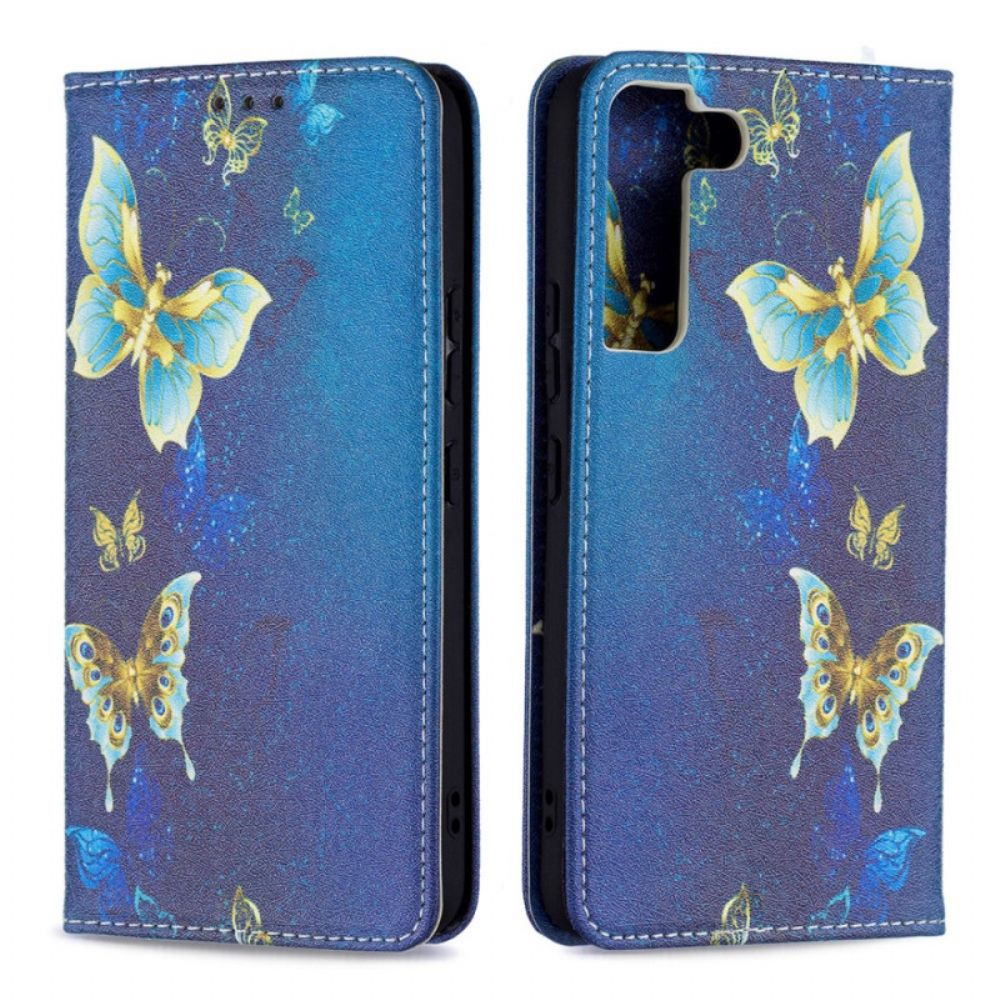 Bescherming Hoesje voor Samsung Galaxy S22 5G Folio-hoesje Kleurrijke Vlinders