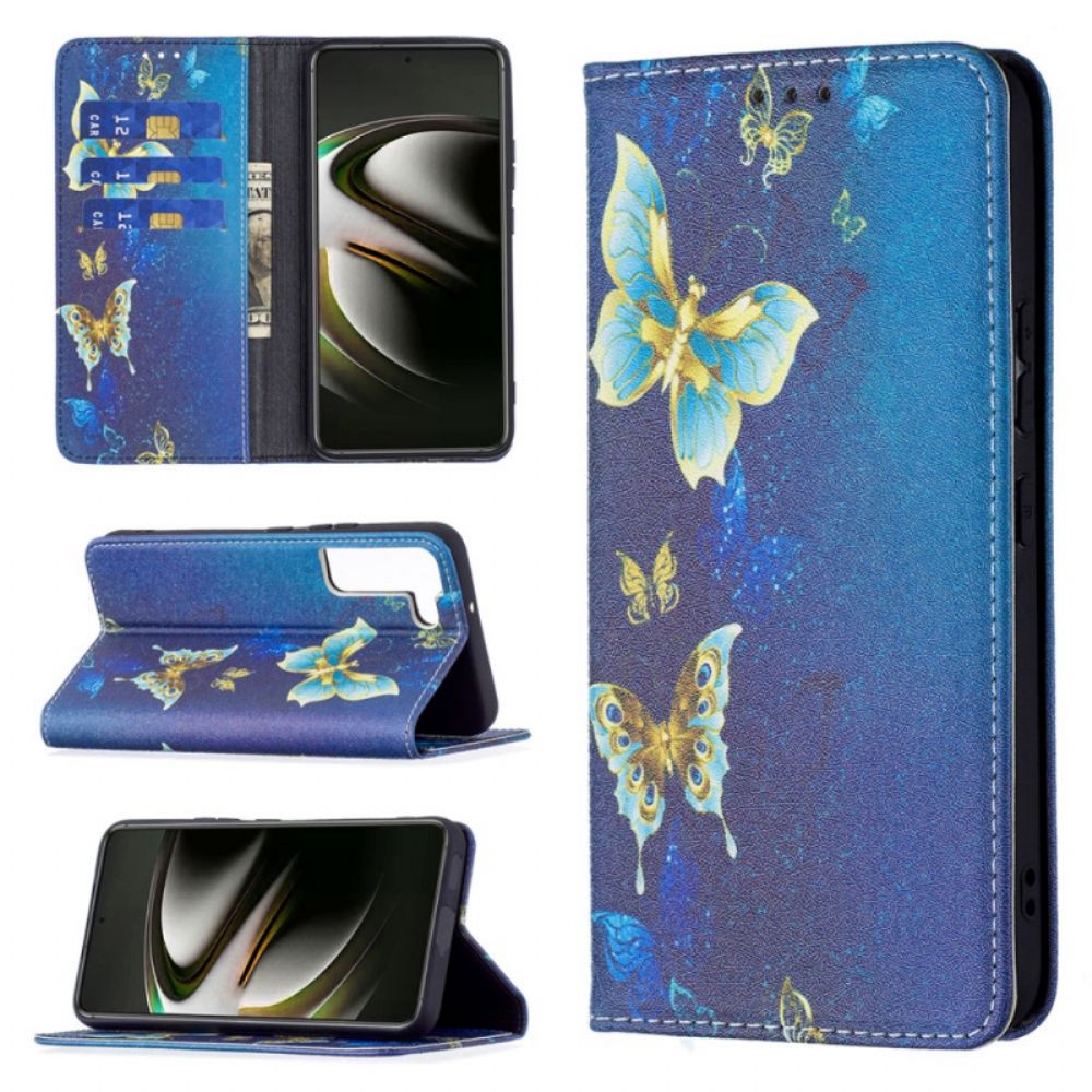 Bescherming Hoesje voor Samsung Galaxy S22 5G Folio-hoesje Kleurrijke Vlinders