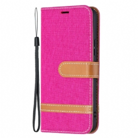 Flip Case voor Samsung Galaxy S22 5G Met Ketting Band Met Stof En Leereffect