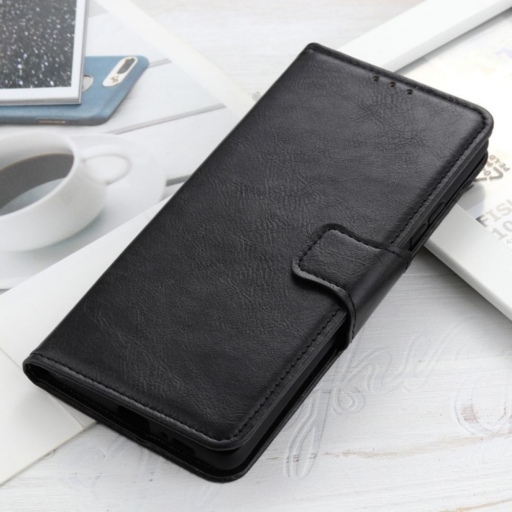 Flip Case voor Samsung Galaxy S22 5G Omkeerbare Sluiting Leereffect