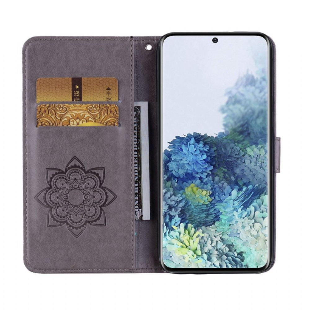 Flip Case voor Samsung Galaxy S22 5G Uil Mandala En Charm