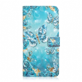 Flip Case voor Samsung Galaxy S22 5G Vliegende Vlinders