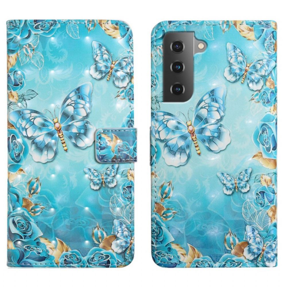 Flip Case voor Samsung Galaxy S22 5G Vliegende Vlinders