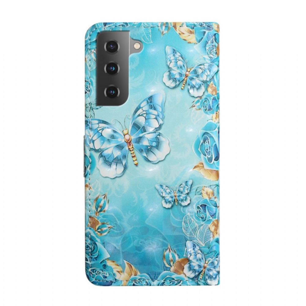 Flip Case voor Samsung Galaxy S22 5G Vliegende Vlinders