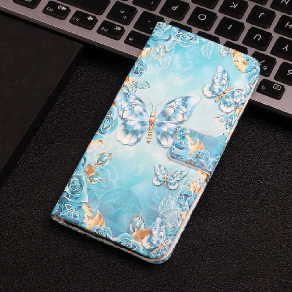 Flip Case voor Samsung Galaxy S22 5G Vliegende Vlinders