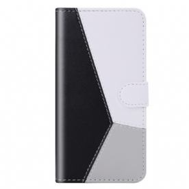 Folio-hoesje voor Samsung Galaxy S22 5G Driekleurig Leereffect