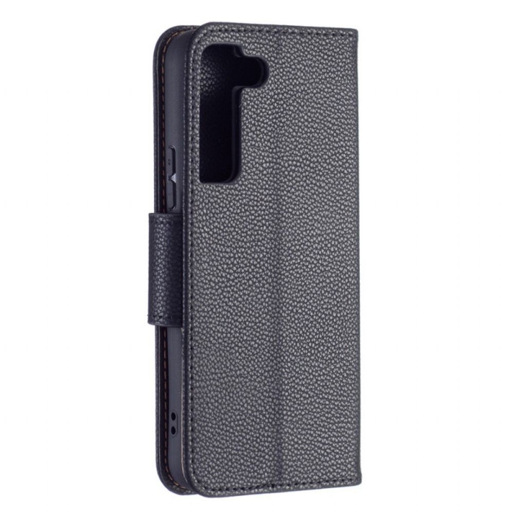 Folio-hoesje voor Samsung Galaxy S22 5G Flip Case Litchi Flap Schuin