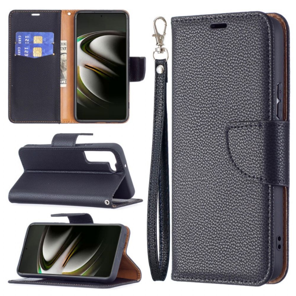 Folio-hoesje voor Samsung Galaxy S22 5G Flip Case Litchi Flap Schuin