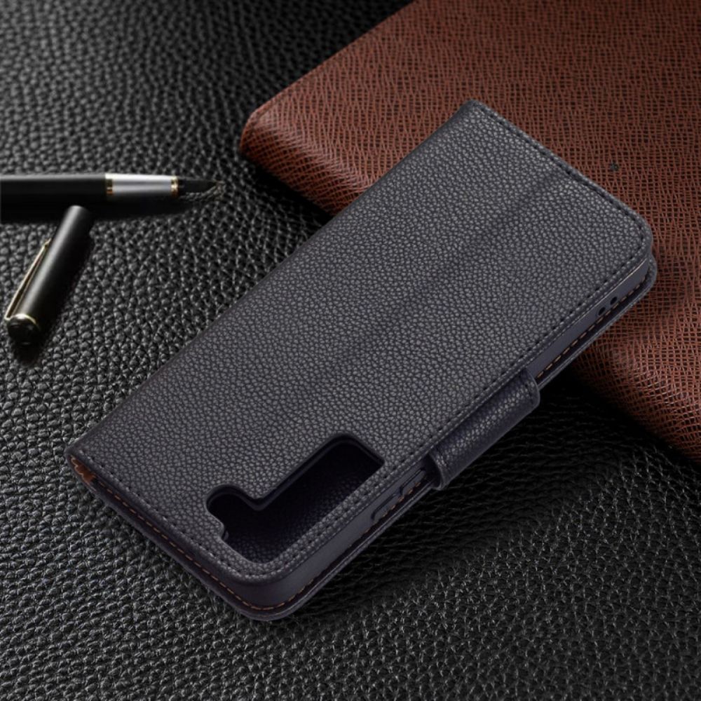 Folio-hoesje voor Samsung Galaxy S22 5G Flip Case Litchi Flap Schuin