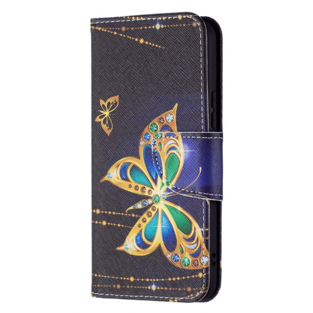 Folio-hoesje voor Samsung Galaxy S22 5G Gouden Vlinders