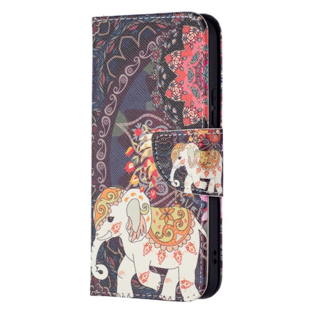 Folio-hoesje voor Samsung Galaxy S22 5G Indische Olifant