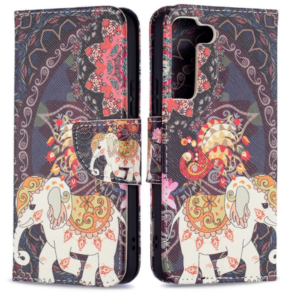 Folio-hoesje voor Samsung Galaxy S22 5G Indische Olifant