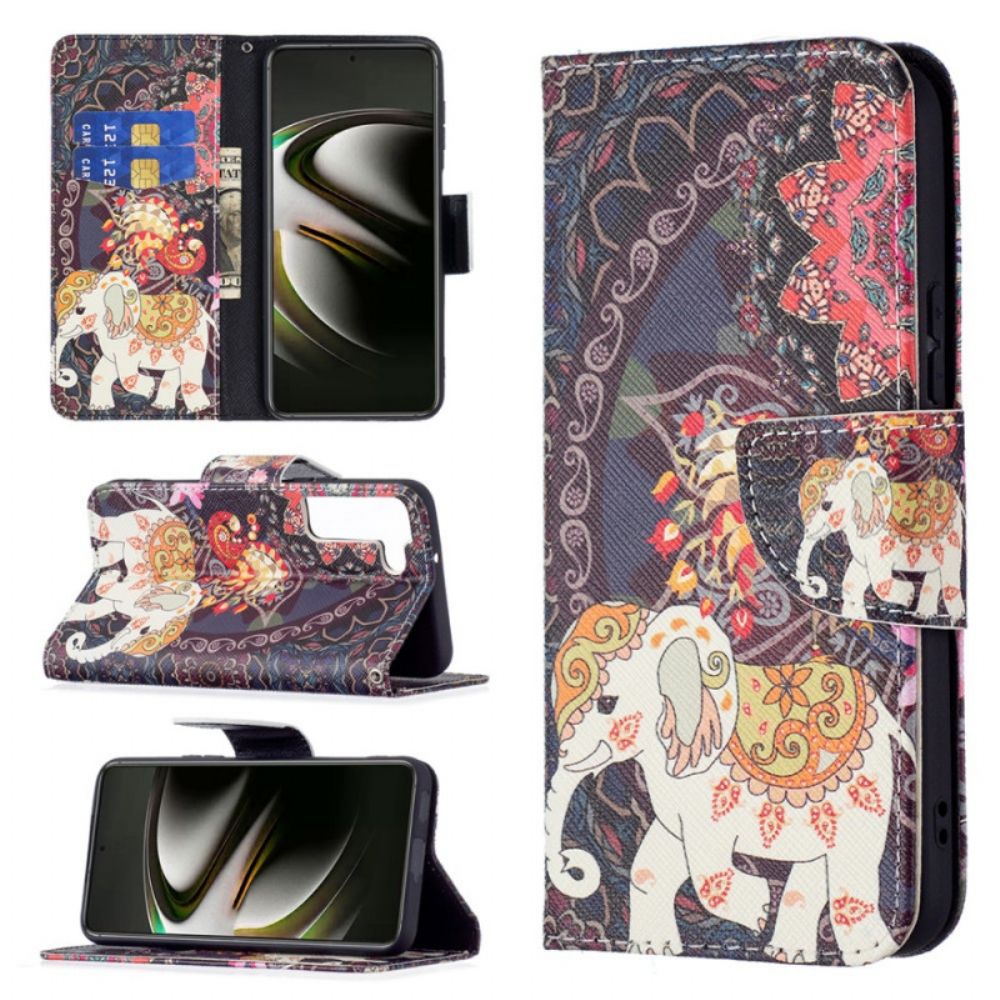 Folio-hoesje voor Samsung Galaxy S22 5G Indische Olifant