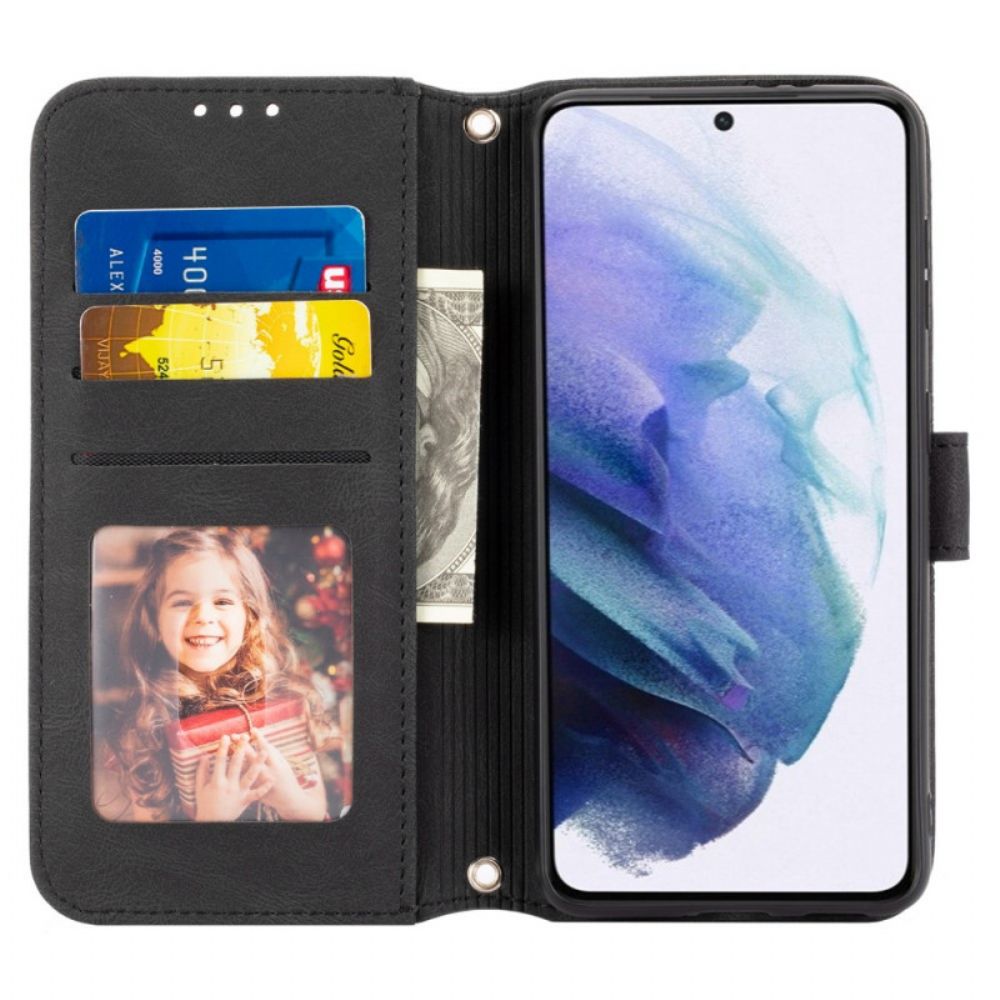 Folio-hoesje voor Samsung Galaxy S22 5G Kant Naden