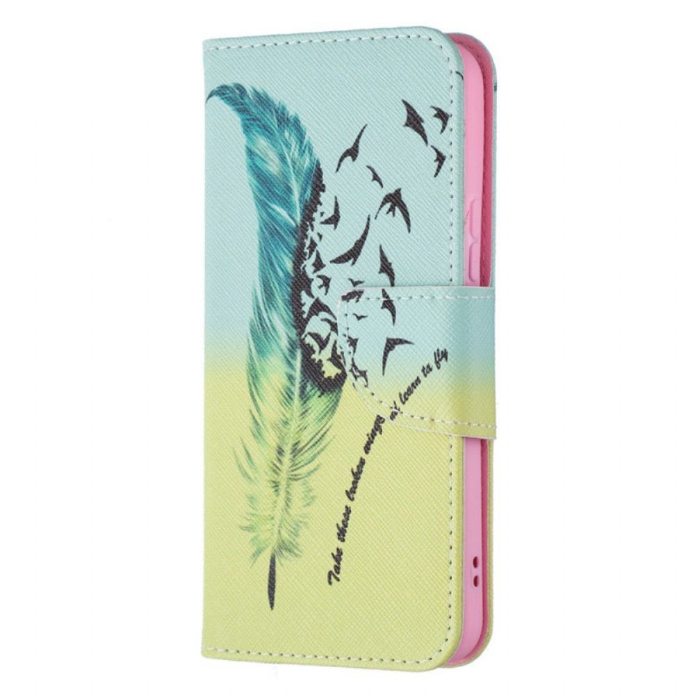 Folio-hoesje voor Samsung Galaxy S22 5G Leren Vliegen