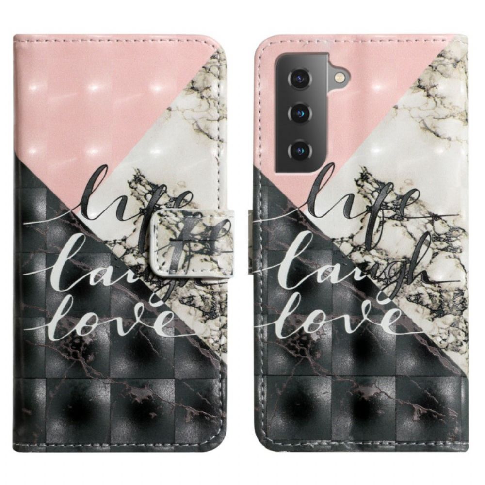 Folio-hoesje voor Samsung Galaxy S22 5G Leven Lach Liefde