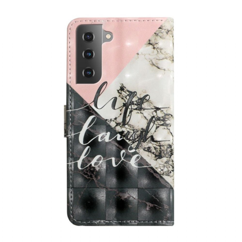 Folio-hoesje voor Samsung Galaxy S22 5G Leven Lach Liefde