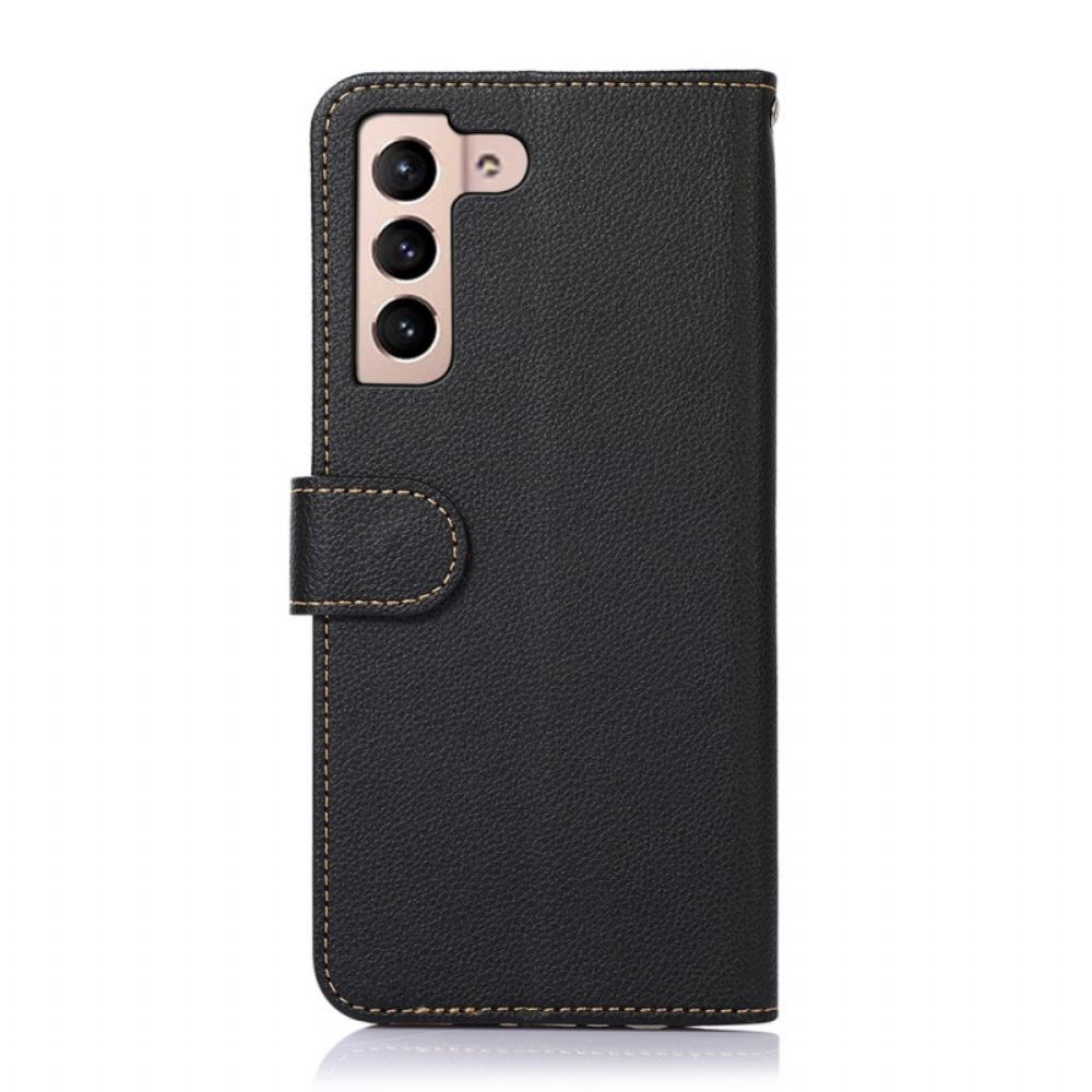 Folio-hoesje voor Samsung Galaxy S22 5G Litchi-stijl Rfid Khazneh