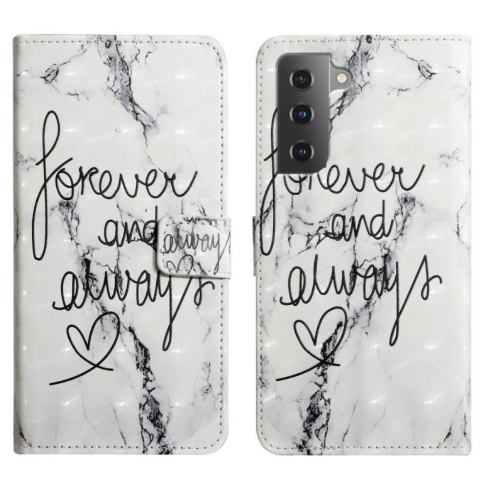 Folio-hoesje voor Samsung Galaxy S22 5G Marmer Forever & Always