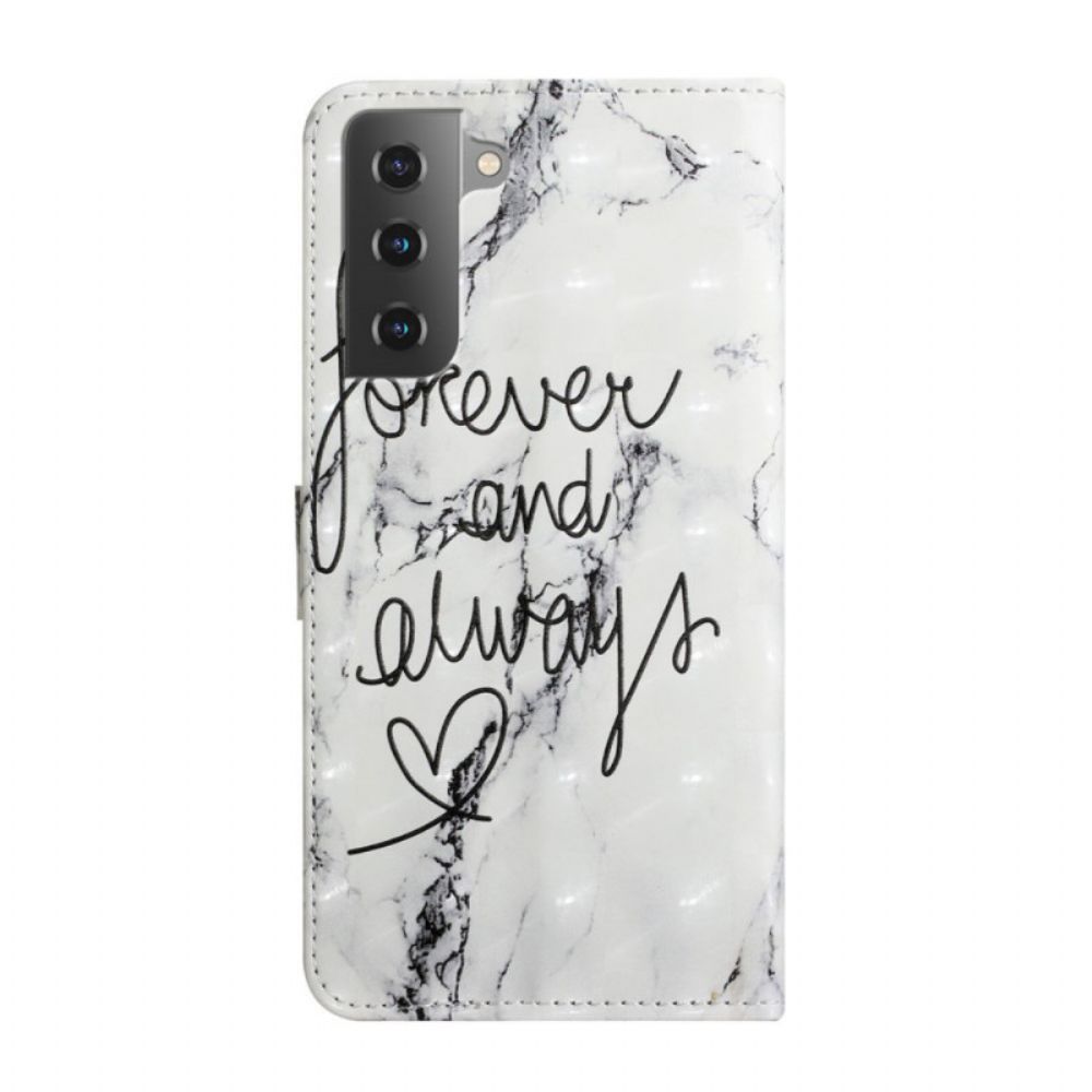 Folio-hoesje voor Samsung Galaxy S22 5G Marmer Forever & Always