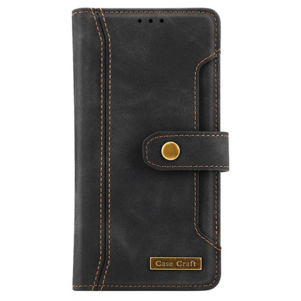 Folio-hoesje voor Samsung Galaxy S22 5G Met Case Craft Riem