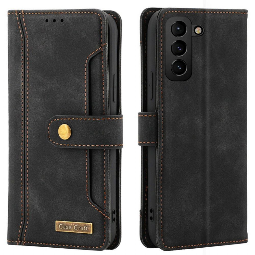 Folio-hoesje voor Samsung Galaxy S22 5G Met Case Craft Riem