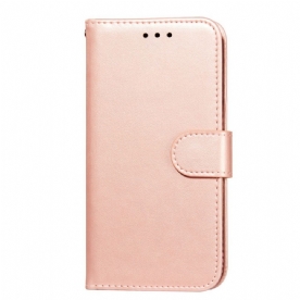 Folio-hoesje voor Samsung Galaxy S22 5G Met Ketting Effen Kleur Band