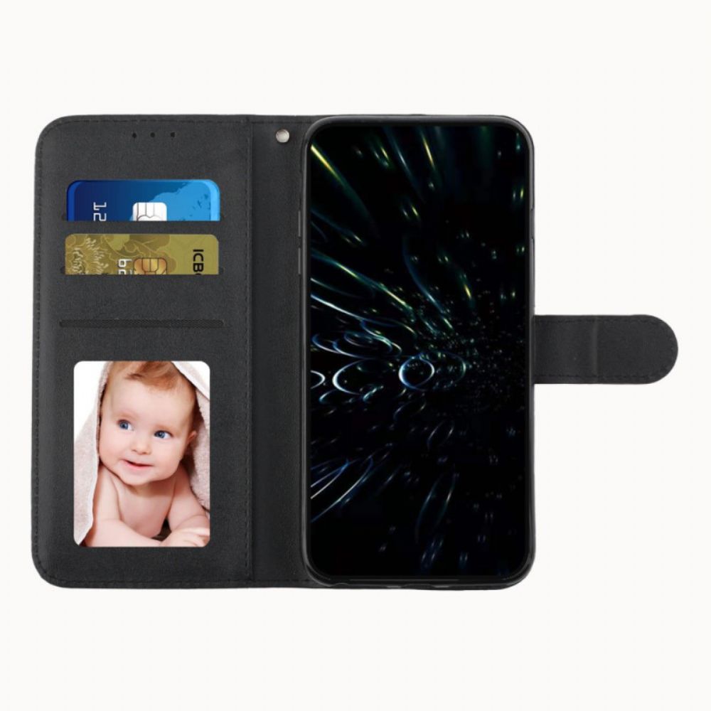 Folio-hoesje voor Samsung Galaxy S22 5G Met Ketting Geo Kunstleren Band